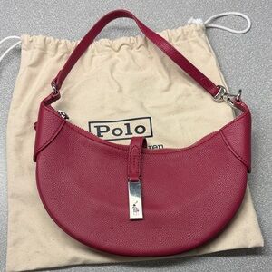 Polo by Ralph Lauren Leather Mini ID shoulder bag in raspberry